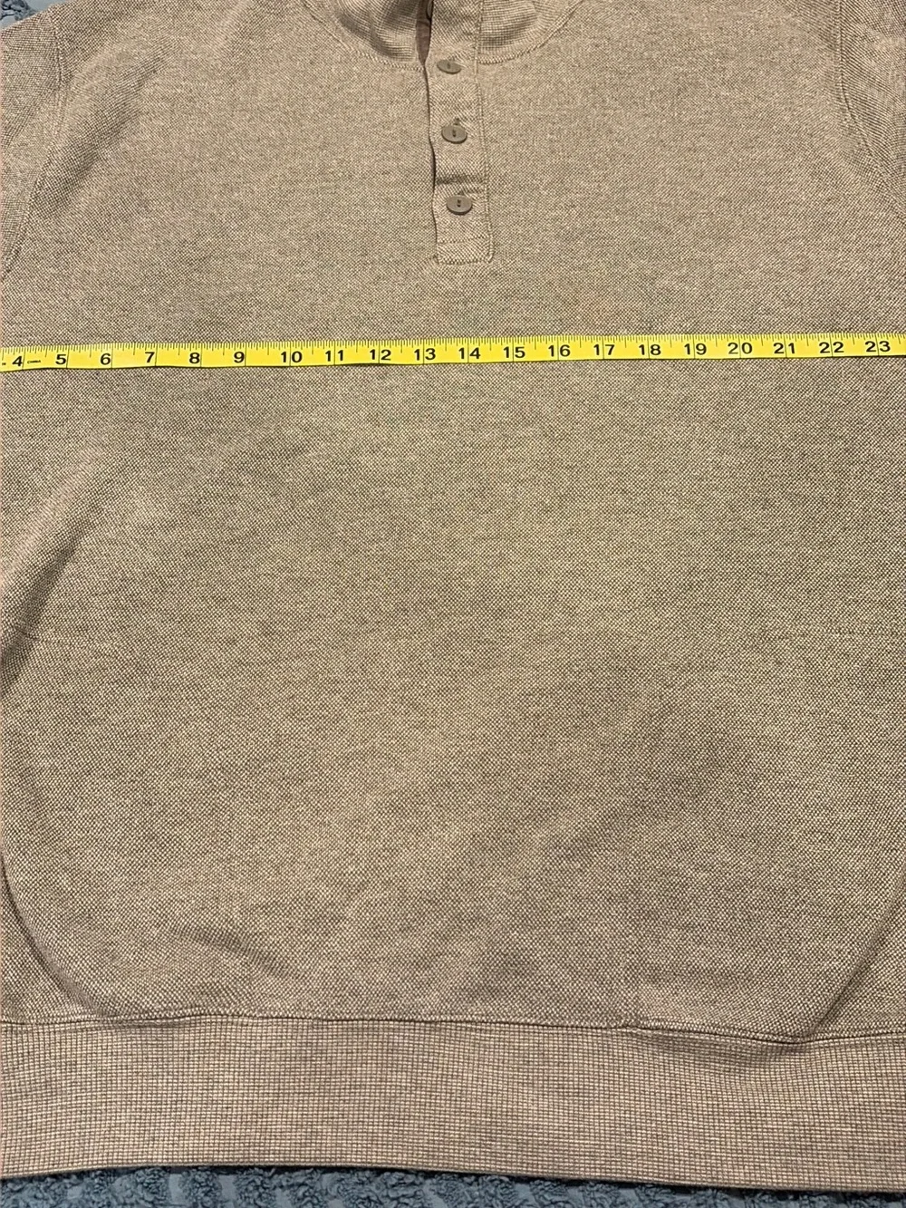 Old Navy Men's Light Gray Henley Crewneck Sweater